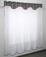 Кухонна фіранка (270х180см.). Колір білий з чорним. Код 00к 59-669