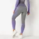 Леггинсы женские спортивные 9661 L серые с фиолетовым