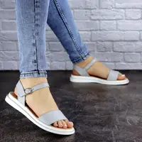 Жіночі шкіряні сандалі Fashion Destiny 1856 38 розмір 24,5 см Сірий