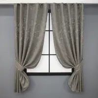 Комплект (2шт. 1,3х1,7м.) коротких штор, лен мрамор"Pavliani". Цвет серо-коричневый. Код 1176ш 35-0008