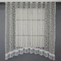 Арка (275х170см.) жаккардовая с макраме. На кухню, балкон. Цвет серый с белым. Код 51-101