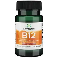 Витамины и минералы Swanson Vitamin B12 500 mcg, 30 капсул