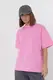 Однотонная женская футболка в стиле oversize - розовый цвет, L