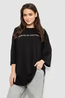 Футболка женская с принтом, цвет черный, 244R3013