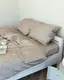 Постельное белье семейное Dushka Home Сатин Люкс 20907 160х215х2 см светло-серый