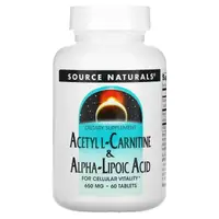 Жиросжигатель Source Naturals Acetyl L-Carnitine &amp; Alpha Lipoic Acid 650 mg, 60 таблеток