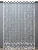Готова (3х2,7м.) тюль фатин з вишивкою та люрексом. Колір білий. Код 1575т 42-0532