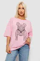 Футболка женская с принтом, цвет розовый, 244R3008