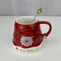 Кружка з ложкою Ялинка 90017 470 мл червона