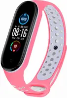 Ремешок UWatch Replacement Sports Strap for Mi Band 5/7 Pink/White