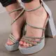 Женские босоножки Fashion Roxana 3964 41 размер 26 см Серебристый