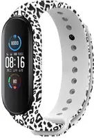 Ремешок UWatch TPU Replacement Print Design Wrist Strap  for Mi Band 5/6/7 Leopard Light