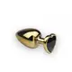 Анальная пробка,Gold Heart Black Diamond L