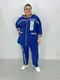 Свободный прогулочный костюм тройка." Королева " Blue & White   удлиненная кофта   штаны   футболка 66-68