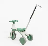 Детский трехколесный велосипед Best Trike HT-05-15 озвучка подсветка родительская ручка колеса PU. White and Green (195890)
