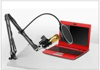 Студийный микрофон Music D.J. M800U со стойкой и поп-фильтром Black/Gold