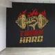 Трафарет для покраски Рука с гантелью "Train Hard", одноразовый из самоклеящейся пленки 105 х 95 см