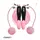 Скакалка для похудения EasyFit TwinRope 2,8 м черный-розовый