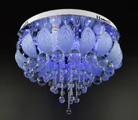 Люстра стельова з кольоровим LED підсвічуванням з пультом 25108 Хром 32х45х45 см.
