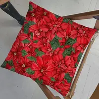 Подушка на стул с завязками, садовый текстиль Рождественник 40x40x4 см