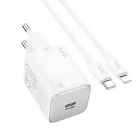 Адаптер сетевой Hoco Mighty single port charger N40 (Type-C to Lightning set) |1Type-C, 20W/3A, PD/QC|