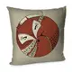 Подушка диванная с бархата Лиса 45x45 см (45BP_TFL094)