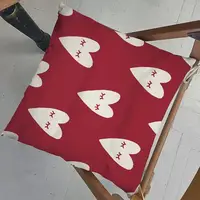Подушка на стул с завязками, садовый текстиль Сонные сердечки 40x40x4 см