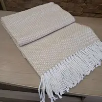 Плед бавовняний Vladi Валенсія Boucle 21681 140х200 см білий-пісочний