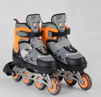 Роликові ковзани 02-S Best Roller PU колеса світяться. Grey and Orange (розмір 30-33) (98932)