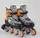 Роликовые коньки 02-S Best Roller колеса PU светятся. Grey and Orange (размер 30-33) (98932)