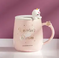 Кухоль з кришкою і ложкою Єдиноріг Unicorns dream 5713 420 мл