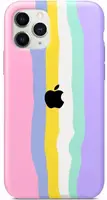 Силіконовий чохол для iPhone 11 Pro Max - Rainbow, Різнокольоровий / Рожевий