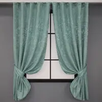 Комплект (2шт. 1,3х1,7м.) коротких штор, лен мрамор коллекция "Pavliani". Цвет бирюзовый. Код 1366ш 35-0059