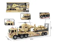 Машина Truck, інерція, підсвічування, звуки, рухливі елементи, гумові шини, танк, вертоліт. Camouflage (152505)