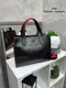 Черная с красным краем - стильная молодежная удобная сумка Lady Bags в стиле Total Bag (0430)