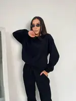 Костюм з мікровельвету AO207 Чорний Oversize S-L