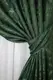 Комплект (2шт 1х2,7м) готовых штор из ткани жаккард, коллекция "Вензель". Цвет темно-зеленый. Код 477ш 31-055