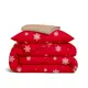 Подростковое постельное белье фланель с простыней на резинке SNOWFLAKES CRANBERRY CS5