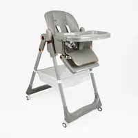 Стільчик для годування Toti 069 знімний столик кошик м'який чохол PU. Grey (190758)