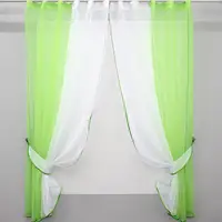 Кухонные шторы (265х170см), на карниз 1-1,5м. Цвет салатовый с белым. Код 017к 50-037
