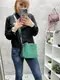 Зеленая - натуральный замш - стильная сумочка на три отделения - Lady Bags, два ремня в комплекте (0388-1)