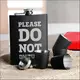 Набор черная фляга с рюмками "Please do not disturb", Деревянная подарочная коробка с гравировкой