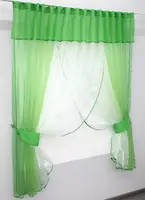 Кухонні шторки (400х160см.) комбіновані. Колір салатовий з білим. Код 111к 59-561
