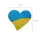 Шеврон 2 шт, нашивка на липучке Флаг Украины Сердце, вышитый патч 6х6,5 см