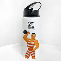 Пляшка для води з трубочкою Gym lover 600 мл (PLV_25A039)