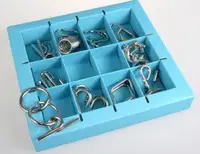 Набор головоломок 10 Metall Puzzles blue Eureka 3D Puzzle 473356, 10 головоломок