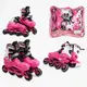 Роликовые коньки 1-87 L Best Roller колеса PU светятся. Black and Pink (размер 39-43) (186957)
