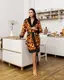 Халат женский из плюшевого велюра эксклюзивный Leopard 18276 2XL-3XL