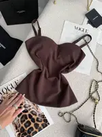 Майка push-up AO599 Коричневая S/M