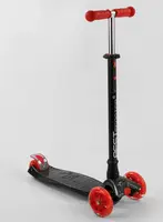 Самокат MAXI "Best Scooter" 4 колеса PU, СВІТЛО, трубка керма алюмінієва. Black and Red (102019)